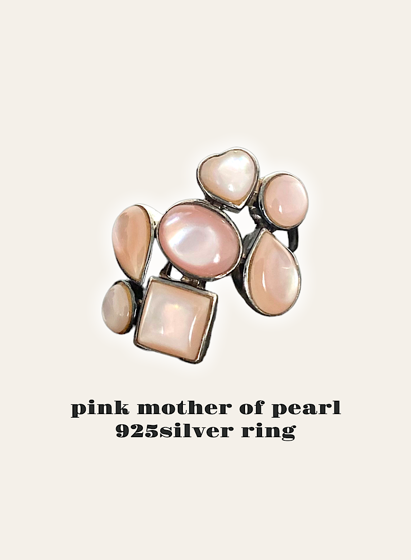pink mother of pearl 925silver ring