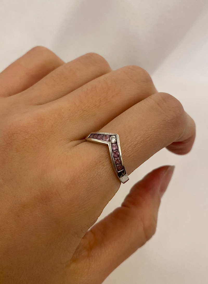 Pointed Curved 925silver ring