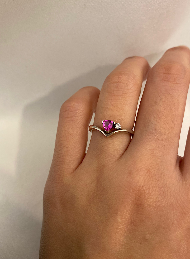Pink spinel 925silver ring