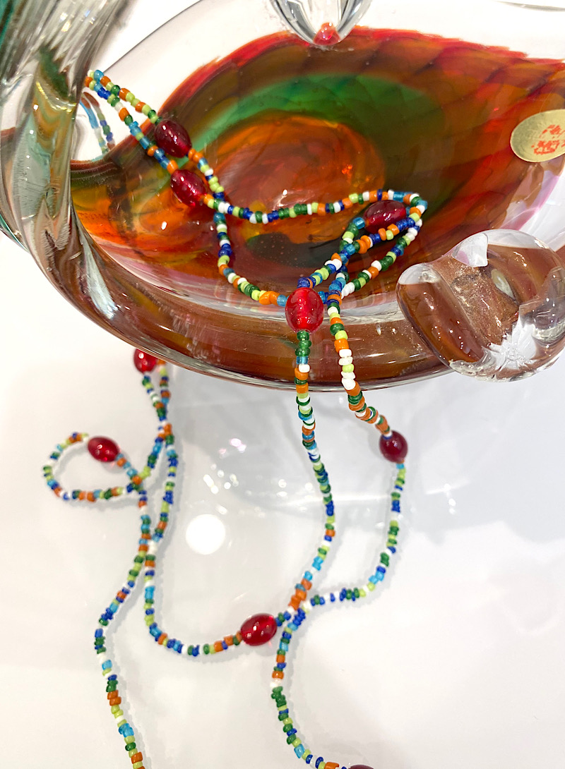 Cherry Rainbow Beads Long Necklace