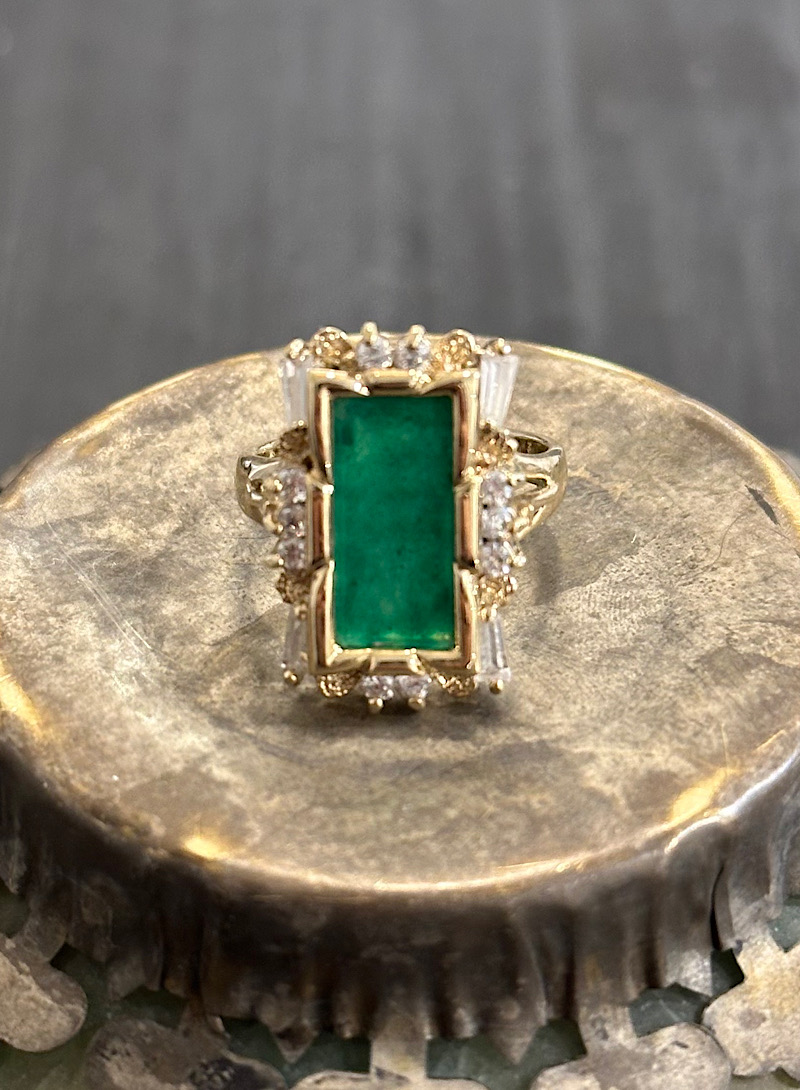 Green Ring( 14k Gold Plating)