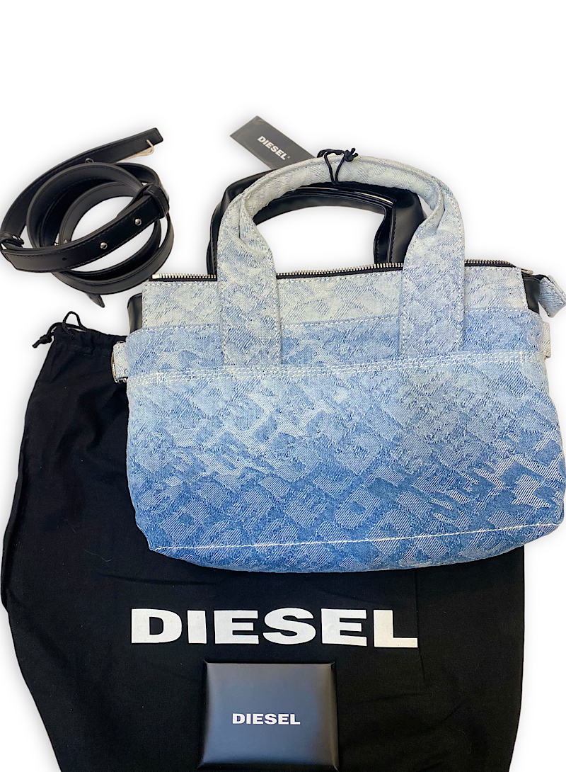 DIESEl denim/black reversible bag