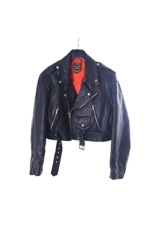 short leather rider jacket (XL)
