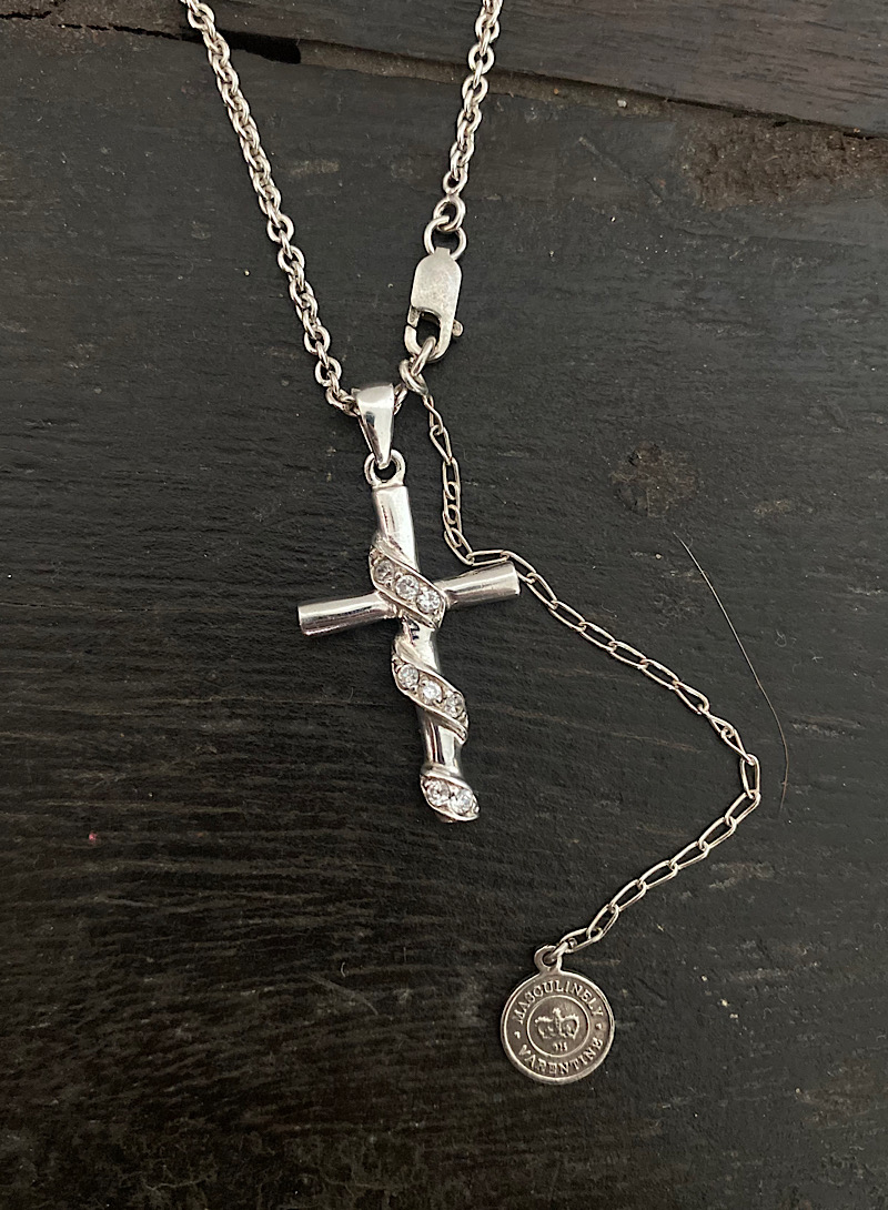 Cross coin 925silver necklace