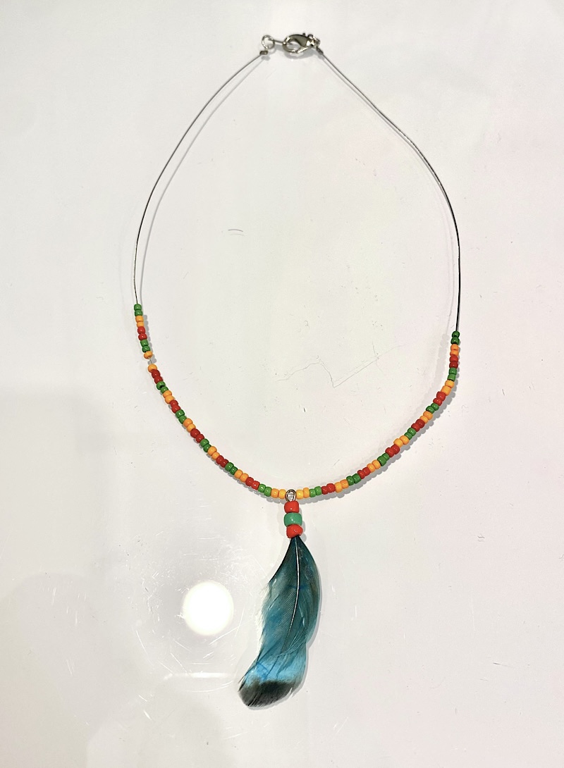 Feather Beads Wire Necklce