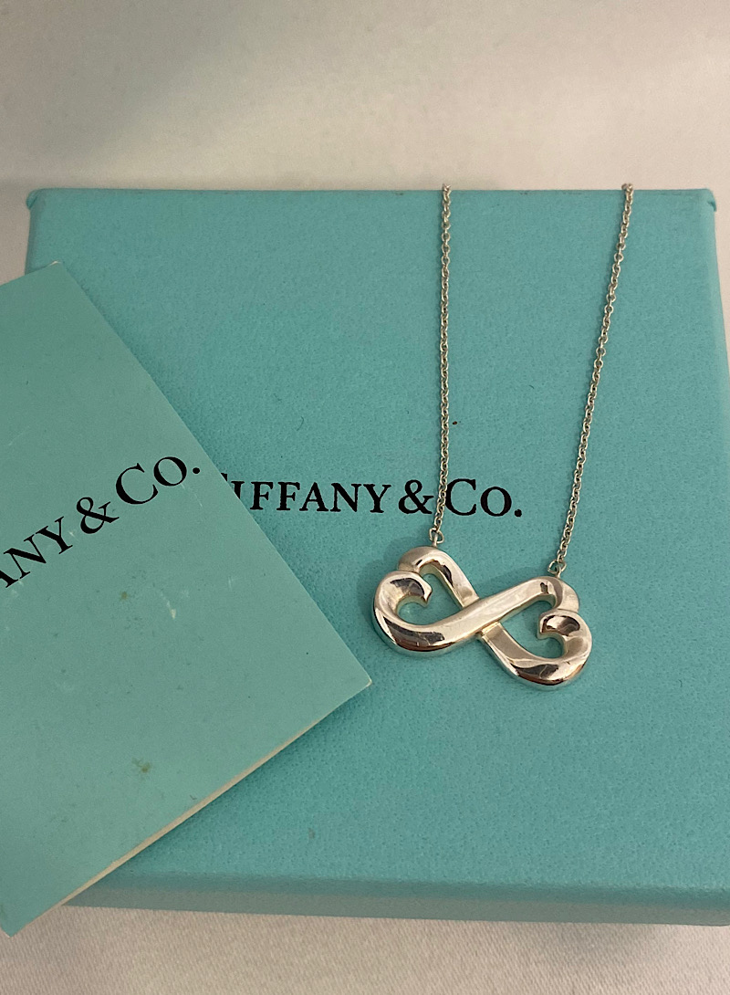 Tiffani&amp;Co Double Heart 925silver Necklace