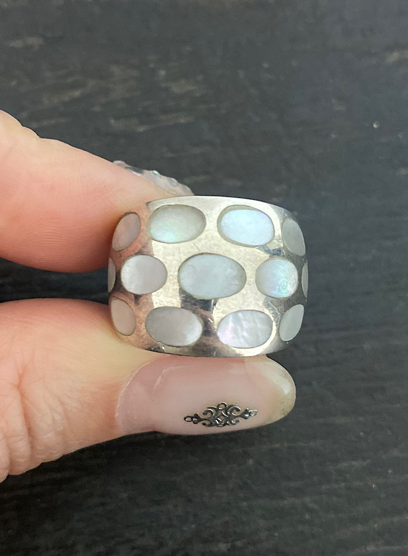 Mother-of-pearl Spotted 925silver ring