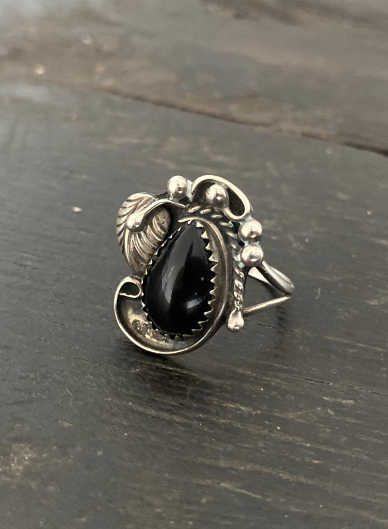 Antique Onyx 925silver ring
