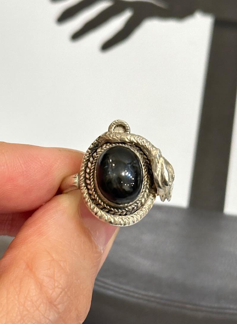 Black star 925silver ring