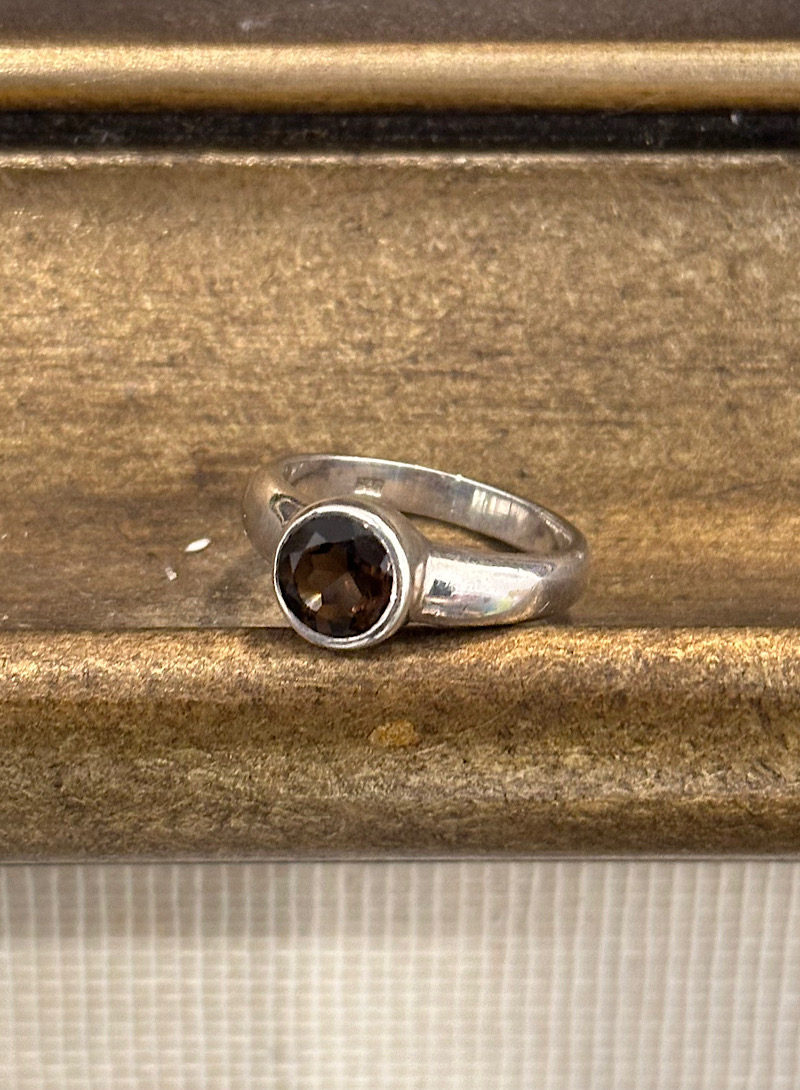 smoky quartz 925silver ring