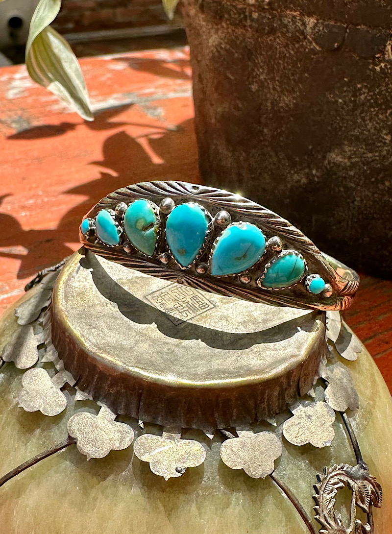 Indian Turquoise 925silver bangle