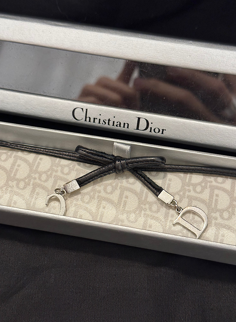 Dior leather ribbon bracelet