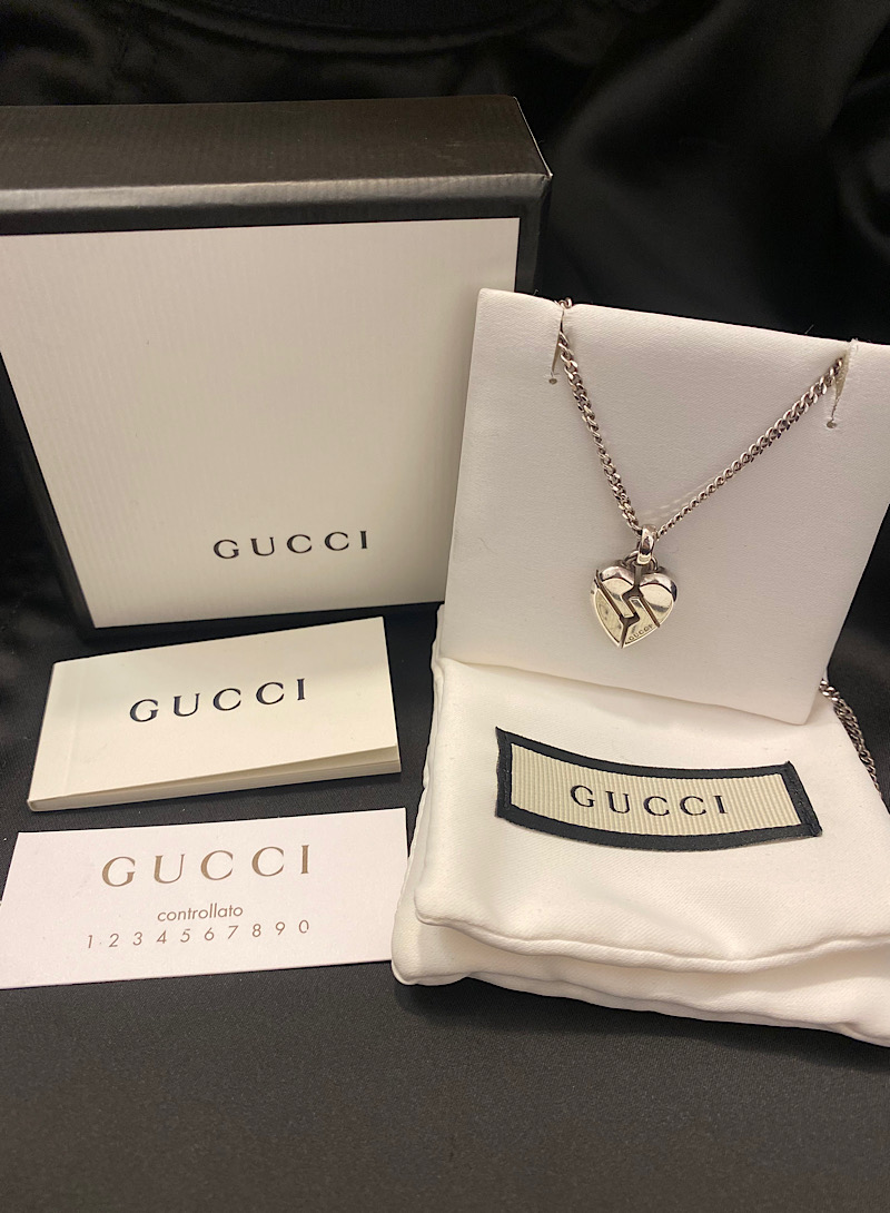 Gucci heart 925silver necklace